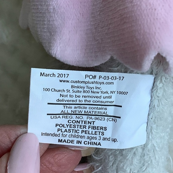 KIKI Plush Grey Elephant Pink Dress The Elephant Project Embroidered Eyes 2017 - Picture 11 of 12